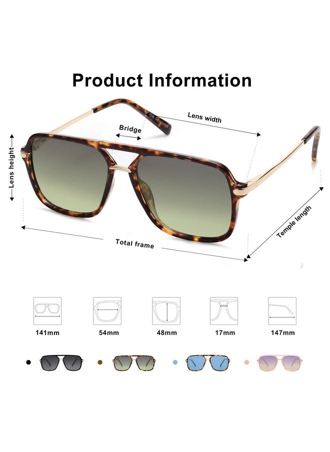 Sojos Sunglasses For Women & Men, Square, Retro, Polarized Lens, Trendy Aviator, 90S Shades (Sj2229, Yellow Tortoise Green)  - Image 5