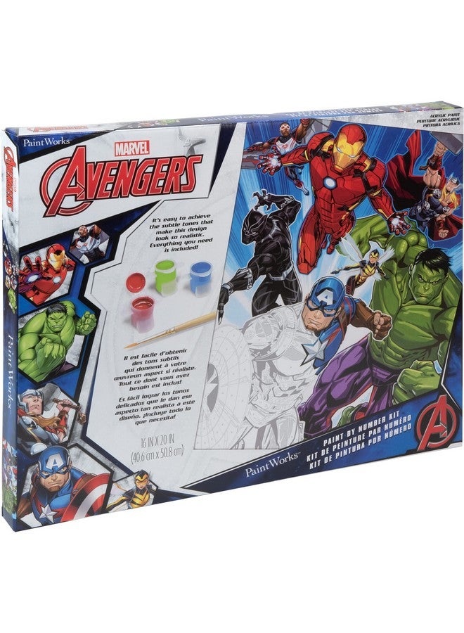 Dimensions Paintworks Marvel Avengers Paint By Numbers For Adults And Kids Finished Project 16" X 20" Multicolor 21 Piece - Image 5