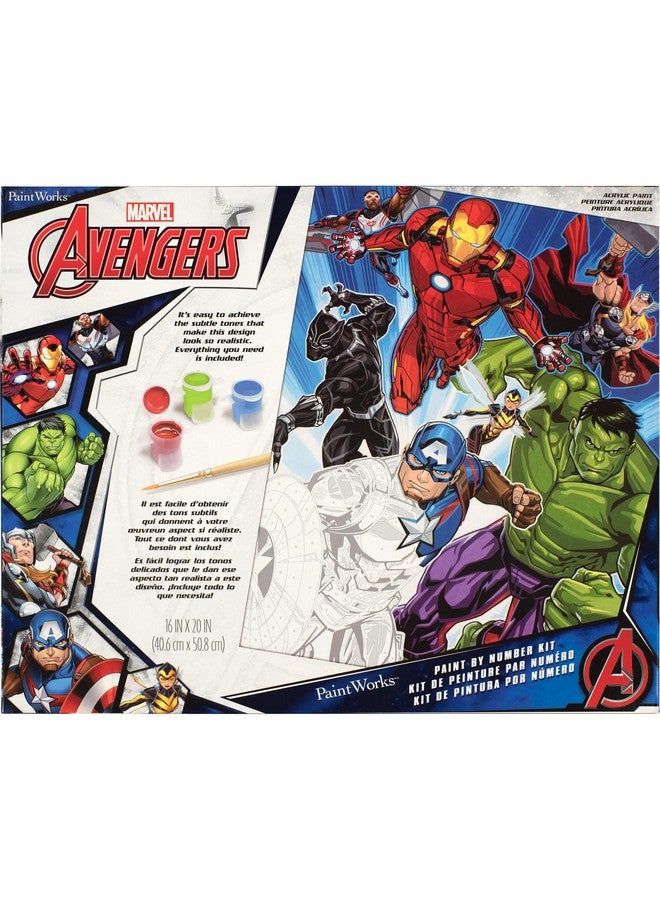 Dimensions Paintworks Marvel Avengers Paint By Numbers For Adults And Kids Finished Project 16" X 20" Multicolor 21 Piece - Image 1