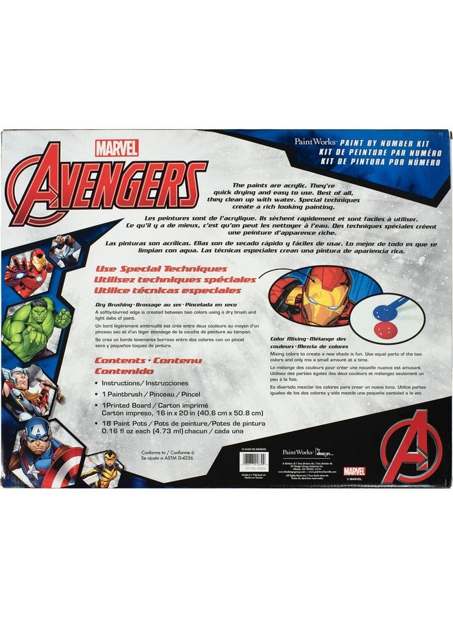 Dimensions Paintworks Marvel Avengers Paint By Numbers For Adults And Kids Finished Project 16" X 20" Multicolor 21 Piece - Image 3