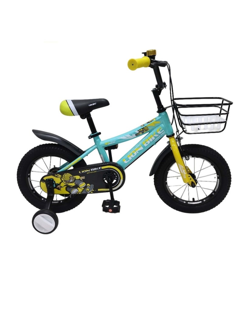 Bicycle with storage basket and training wheel for kids - SIZE 14