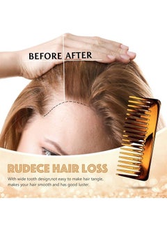 Patelai Large Hair Detangling Comb Wide Tooth Comb for Curly Hair Wet Dry Hair, No Handle Detangler Comb Styling Shampoo Comb (Brown)  - Image 3