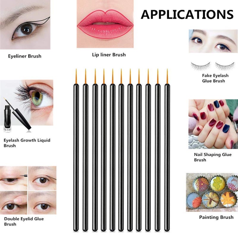 TygoMall 100pcs Disposable Eyeliner Makeup Brushes With Covers On the Hair, Makeup Eye Liner Tools Wands Applicator(Size: 9cm, Color: Black) - Image 5