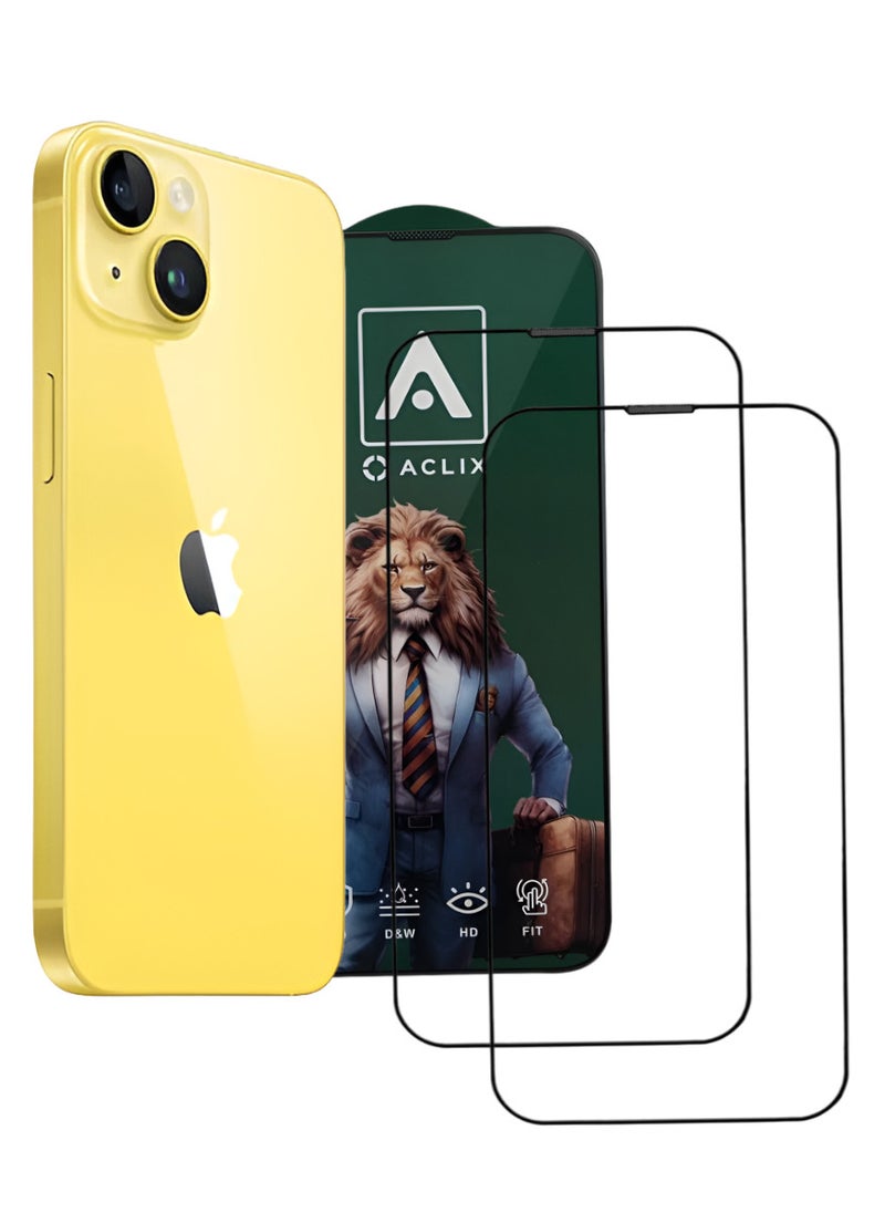 ACLIX 2 Pieces Antistatic ESD Dustproof Premium Quality High Definition Tempered Glass Screen Protector Designed For  iPhone 14 - Image 1