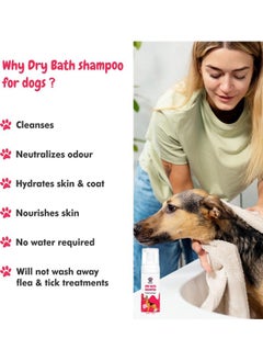 Harrods Bscly Dry Bath Foaming Shampoo with Strawberry | Dog Shampoo for Pomeranian, Shih tzu Puppy, German Shepherd, Labrador & Golden Retriever, Dogs Shampoo | 120ml  - Image 5