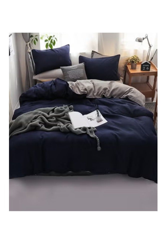 MIXDE 4PCS Bedding Set Skin Friendly and Simple Cotton Material Including Sheets Duvet Cover and 2 Pillows 2.0 Bed 200*230CM - Image 1