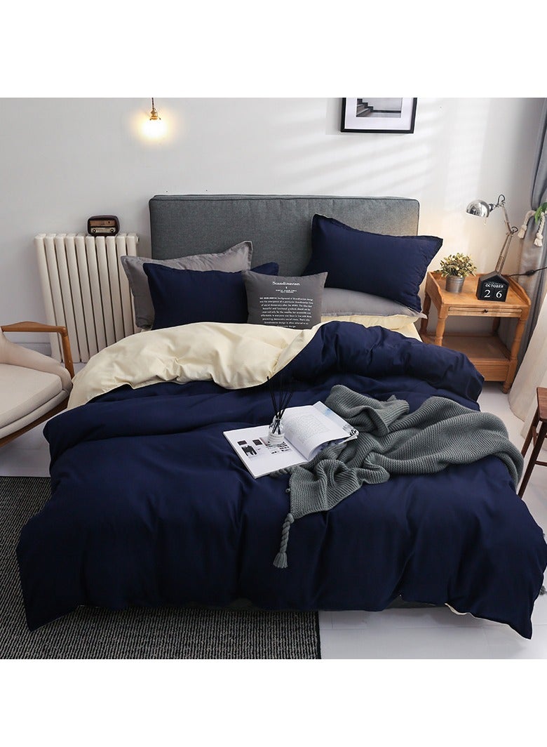 MIXDE 4PCS Bedding Set Skin Friendly and Simple Cotton Material Including Sheets Duvet Cover and 2 Pillows 2.0 Bed 200*230CM - Image 2