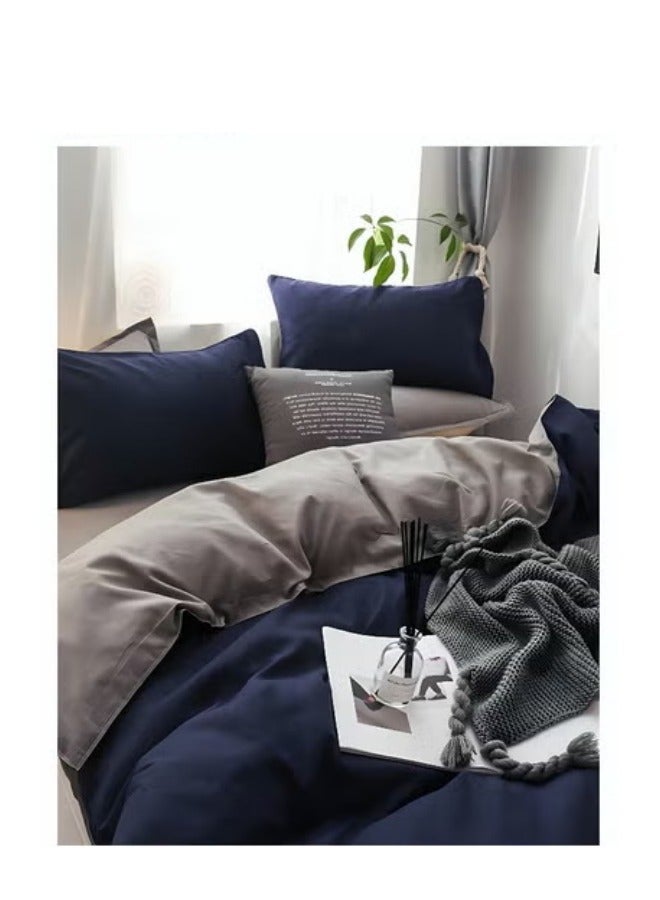 MIXDE 4PCS Bedding Set Skin Friendly and Simple Cotton Material Including Sheets Duvet Cover and 2 Pillows 2.0 Bed 200*230CM - Image 4