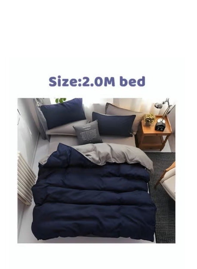 MIXDE 4PCS Bedding Set Skin Friendly and Simple Cotton Material Including Sheets Duvet Cover and 2 Pillows 2.0 Bed 200*230CM - Image 5