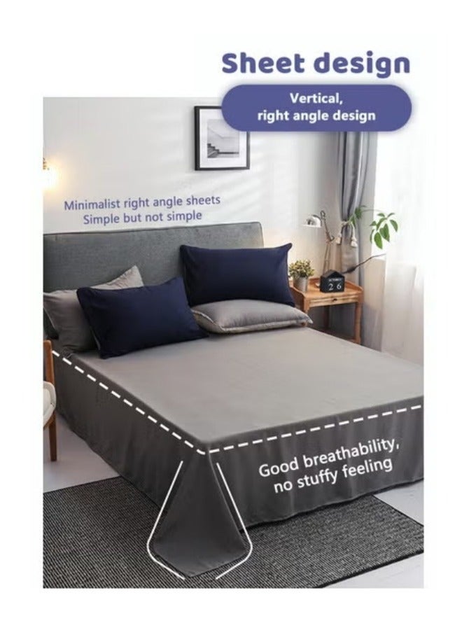MIXDE 4PCS Bedding Set Skin Friendly and Simple Cotton Material Including Sheets Duvet Cover and 2 Pillows 2.0 Bed 200*230CM - Image 3