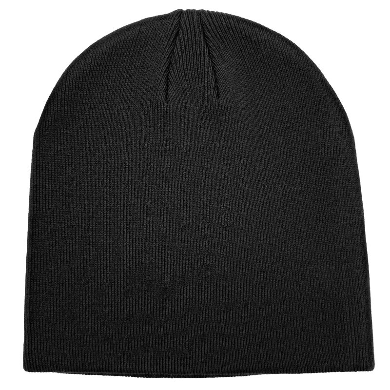 vidsel 100% Cotton Beanie Hat for Men Women - Soft Unisex Winter Knit Skull Cap, Stretch Fit Fashion Fisherman Beanie, Black - Image 1