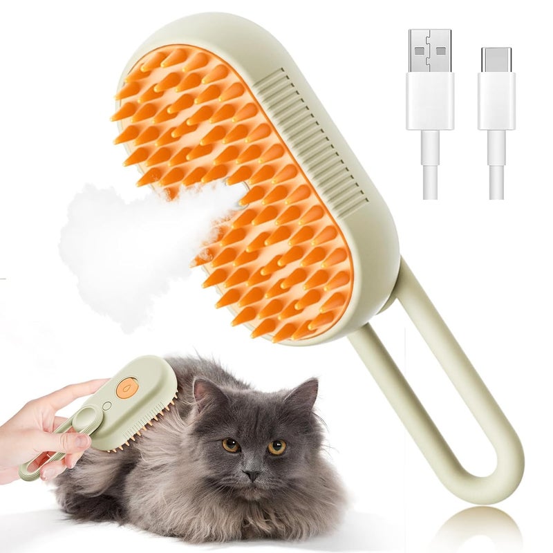 EXOMOON Cat Steam Brush, 3 in 1 Pet Hair Removal Comb, Pet Steam Brush for Dogs and Cats to Remove Knotted Hair, Massage and Detangle, Steam Pet Brush for Cats for All Pets.(Multicolor) - Image 1