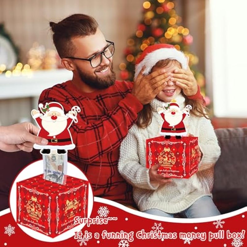 Money Box for Cash Gift Pull, Surprise Money Gift Boxes for Kids Adults with 100Pcs Transparent Bags - Fun Ways to Give Cash as A for Your Loved Ones, Red - Image 2