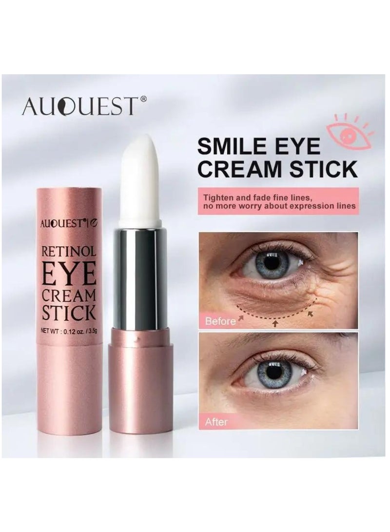 AuQuest كريم ريتينول آي ستيك المضاد للتجاعيد للعينين المنتفخة والهالات السوداء وانتفاخات العين وتجاعيد العين والتجاعيد التي تظهر عند زوايا العين يقلل من التجاعيد والجلد المترهل والعينين المنتفختين - Image 2