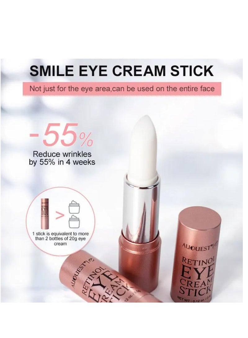 AuQuest كريم ريتينول آي ستيك المضاد للتجاعيد للعينين المنتفخة والهالات السوداء وانتفاخات العين وتجاعيد العين والتجاعيد التي تظهر عند زوايا العين يقلل من التجاعيد والجلد المترهل والعينين المنتفختين - Image 5