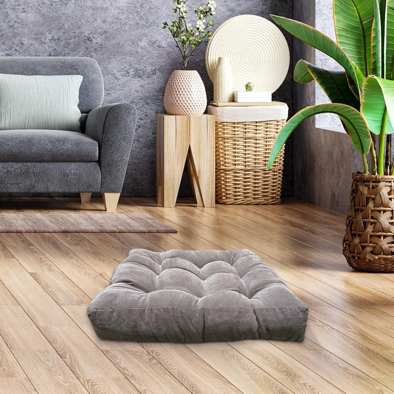 LANITI 24” Inch Extra Large Floor Cushions Tufted Floor Pillow for Adults Square Meditation Ultimate Comfort Oversized Pillows for Floor Cushion (Navy) - Image 5