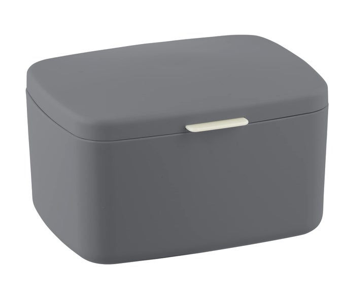 BARCELONA BATHROOM BOXSTORAGE BASKET WITH LID COMPLETELY UNBREAKABLE 195 X 11 X 16 CM ANTHRACITE GREY 19 5 X 11 X 16 CM