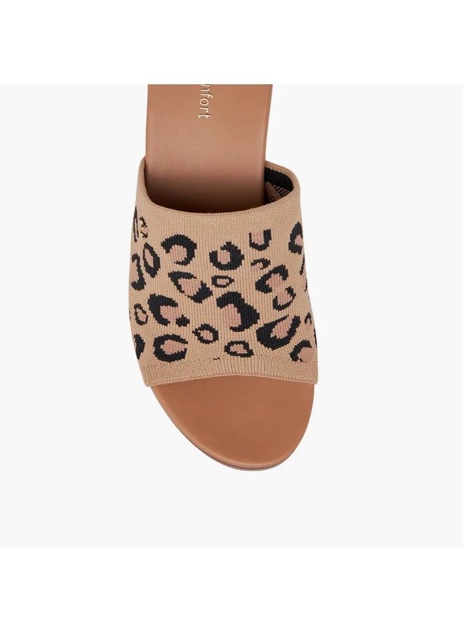 Le Confort Women Textured Slip-On Sandals with Block Heels