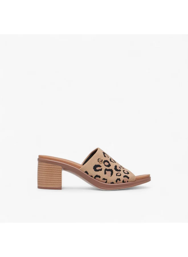 Le Confort Women Textured Slip-On Sandals with Block Heels