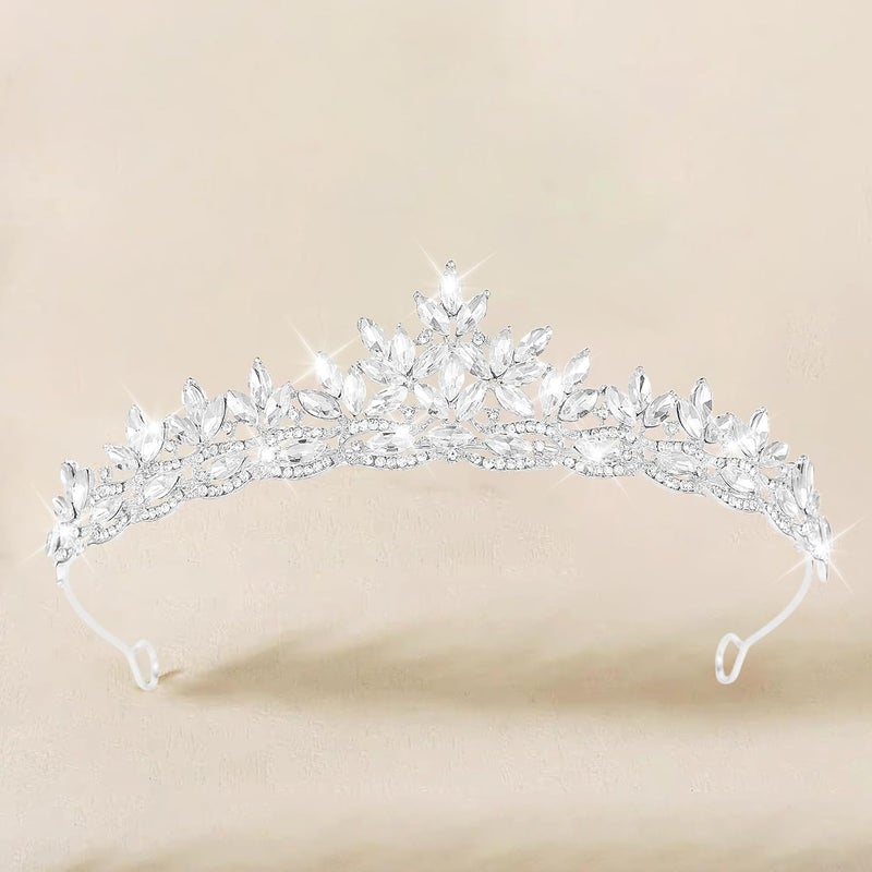 JITINX Crystal Crowns for Women, Crystal Bubble TiaraBride Royal Queen Headband Princess Headpieces for Women Bridal Wedding Prom Birthday Party Crowns - Image 5
