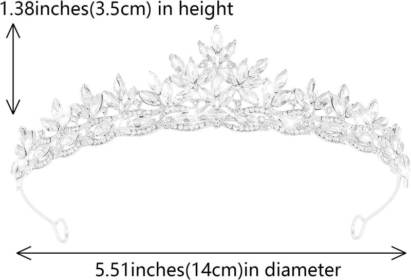 JITINX Crystal Crowns for Women, Crystal Bubble TiaraBride Royal Queen Headband Princess Headpieces for Women Bridal Wedding Prom Birthday Party Crowns - Image 2