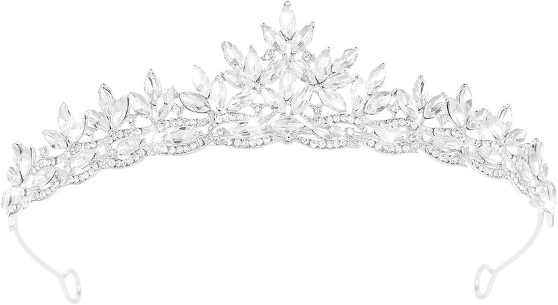 JITINX Crystal Crowns for Women, Crystal Bubble TiaraBride Royal Queen Headband Princess Headpieces for Women Bridal Wedding Prom Birthday Party Crowns - Image 1