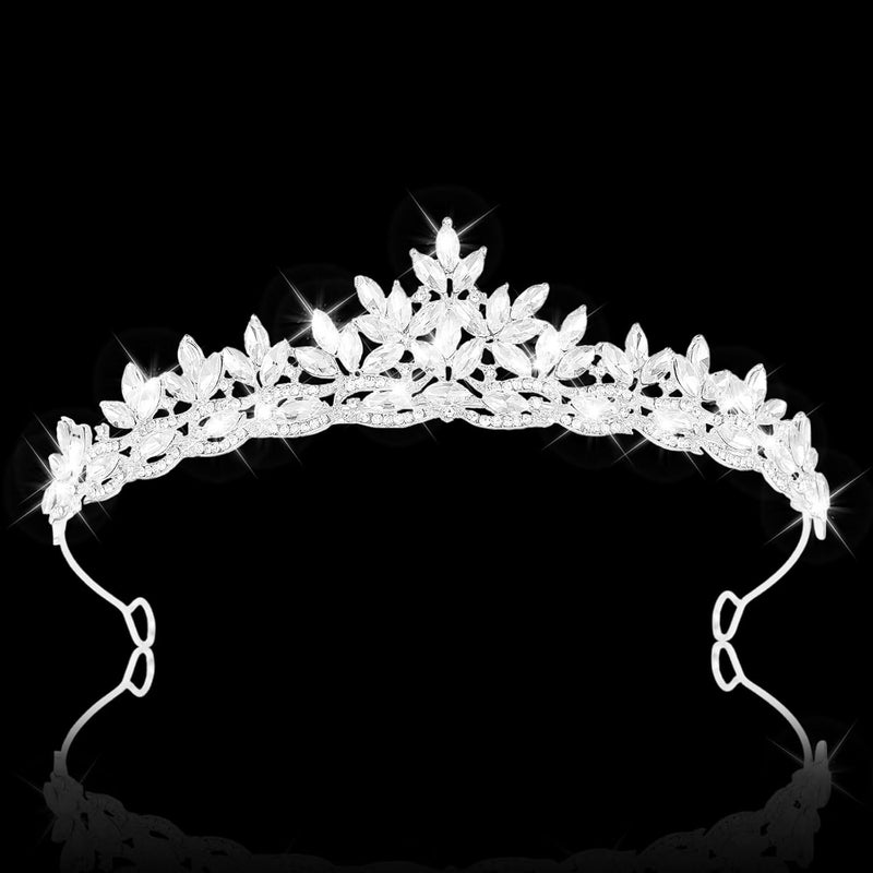 JITINX Crystal Crowns for Women, Crystal Bubble TiaraBride Royal Queen Headband Princess Headpieces for Women Bridal Wedding Prom Birthday Party Crowns - Image 3