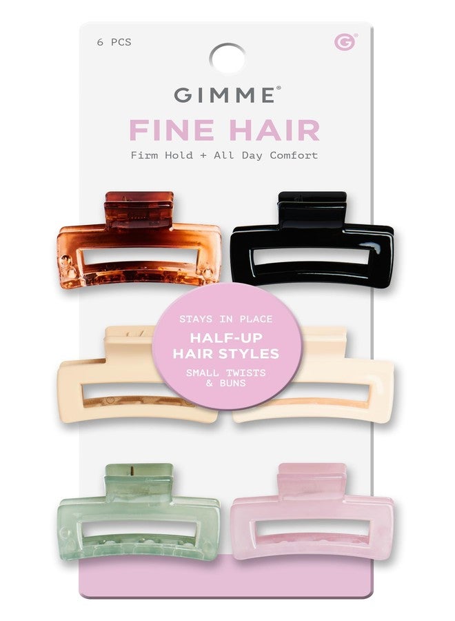 غيمي مشابك شعر جيمي بيوتي للشعر الناعم - مشابك صغيرة مستطيلة - مشابك صغيرة للشعر الناعم والخفيف - إكسسوارات أنيقة مانعة للانزلاق - عبوة متعددة من المشابك الصغيرة للمراهقات - ألوان متنوعة، عبوة من 6 قطع - Image 1