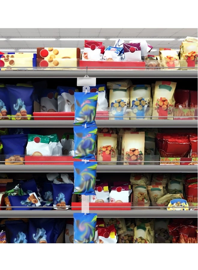 12 Pieces Station Hanging Merchandise Strips with Hooks Merchandise Display Clip on Strip with Label Header for Retail Store Display  - Image 2