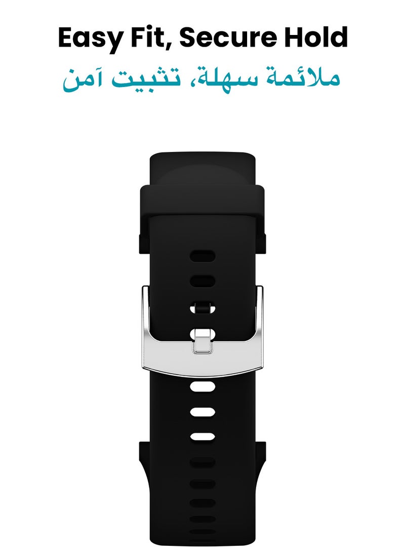 TinyMoose Tempo Watch Band Classic Liquid Silicone Strap Compatible with Tinymoose Tempo Smartwatch - Midnight Black  - Image 4