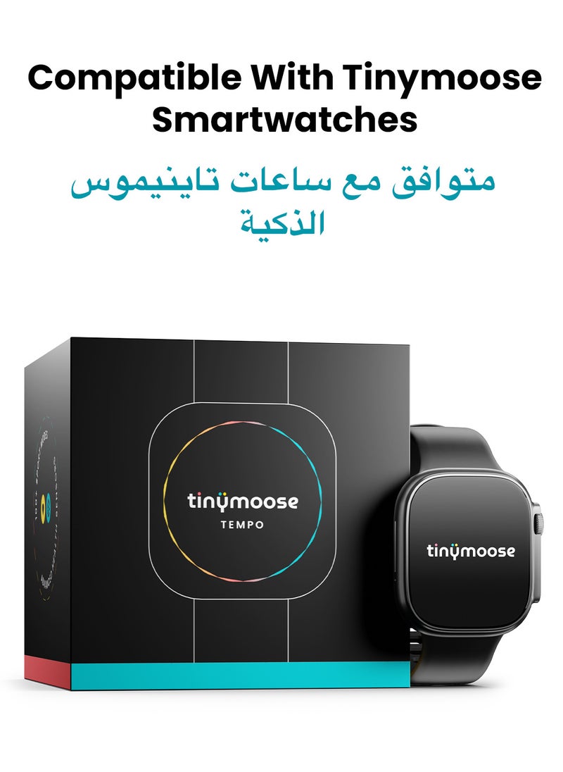 TinyMoose - Tempo Watch Band Classic Liquid Silicone Strap Compatible with Tinymoose Tempo Smartwatch - Midnight Black - Image 1