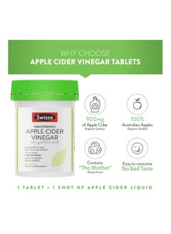 Swisse High Strength Apple Cider Vinegar - 120mg Acetic Acid - Made with 100% Australian Apples - Contains the Mother - Healthy Weight Management - 60 Tables - Health Supplement  - Image 3