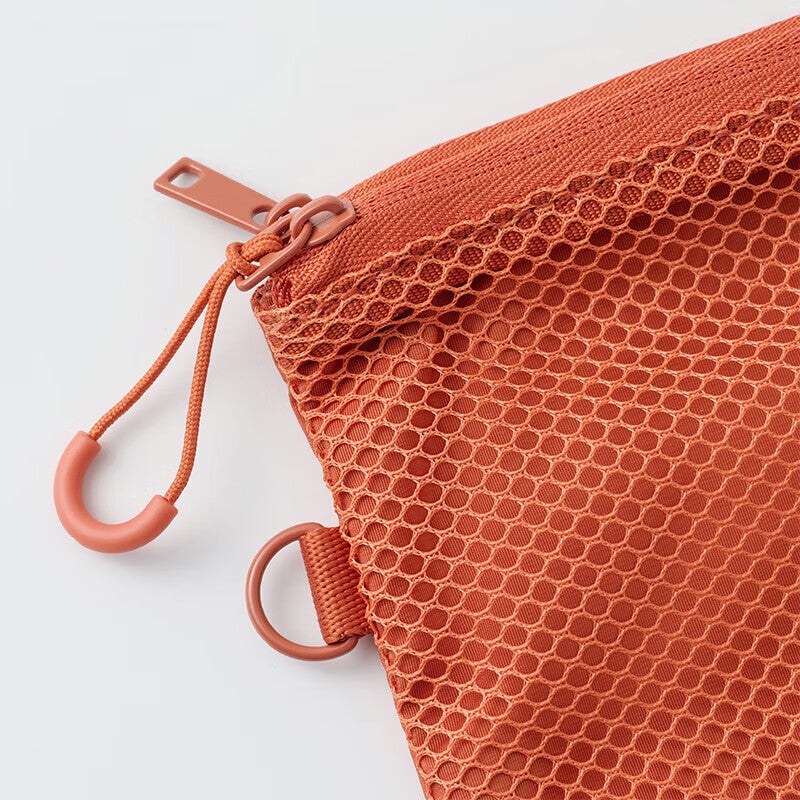 JD Jing Zao MUJI Recycled Polyester Fiber, Double Zipper Bag, Travel Bag, Orange L - Image 5