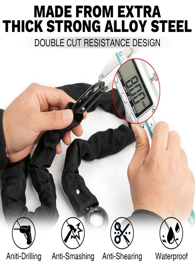 WEEROCK Bike Chain Lock Heavy Duty 4.85 lbs with 2 Keys, 3.77 ft Anti-Theft Motorcycle U Lock with 8MM Thick Dual U-Shackles (One Lock Body), Multi-Purpose for Bicycle, Motorcycles, Gate - Image 3