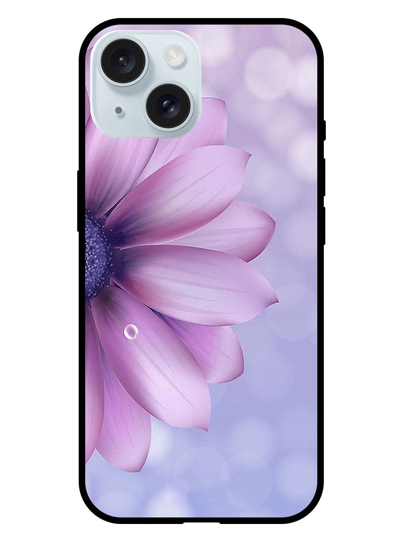 Theodor Protective Case Anti Scratch Shock Proof Bumper Cover For iPhone 15 Plus Purple Flower - Image 1