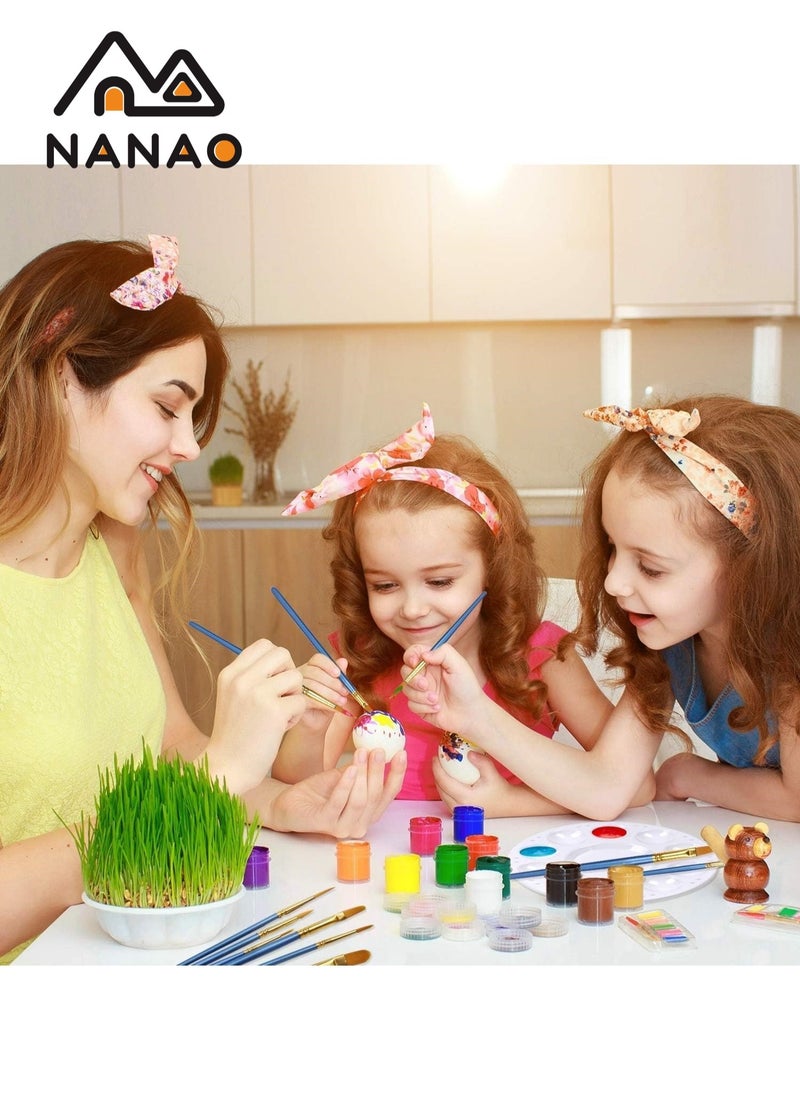 NANAO - 14 Pcs Artist painting brush senior hair artist flat dot brush set, Paint Brush Set for Watercolor Acrylic Painting, Oil Painting, Nail Art, Body Painting supplies with Palette and Carrying Case - Image 1