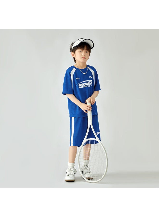 Duoduojia [lightweight And Breathable] Boys' Sports Set, Summer Cool And Quick-dry Children's T-shirt Shorts, Fashionable Two-piece Set - Image 2