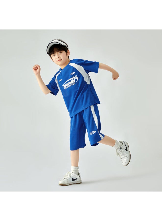 Duoduojia [lightweight And Breathable] Boys' Sports Set, Summer Cool And Quick-dry Children's T-shirt Shorts, Fashionable Two-piece Set - Image 4