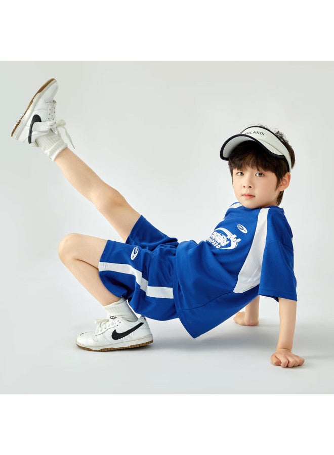 Duoduojia [lightweight And Breathable] Boys' Sports Set, Summer Cool And Quick-dry Children's T-shirt Shorts, Fashionable Two-piece Set - Image 1