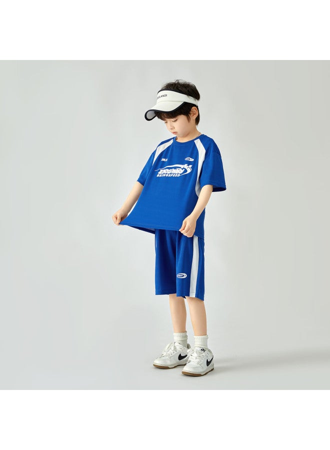 Duoduojia [lightweight And Breathable] Boys' Sports Set, Summer Cool And Quick-dry Children's T-shirt Shorts, Fashionable Two-piece Set - Image 3