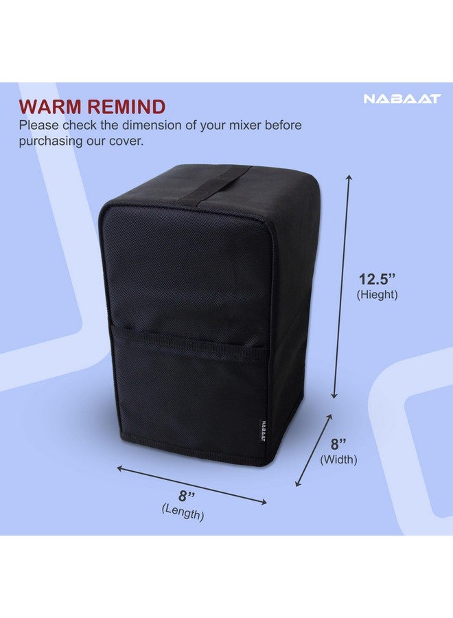 Nabaat PVC Polyester Mixer Grinders Waterproof Dust Cover For Kitchen Table Top Standard Size, Black (8"X 8"X 12.5") - Image 2
