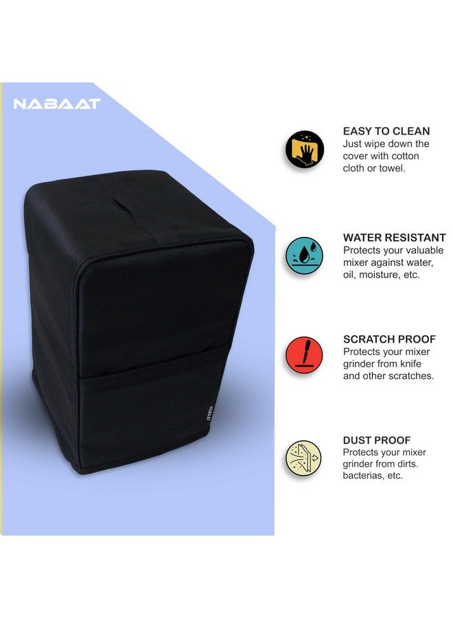 Nabaat PVC Polyester Mixer Grinders Waterproof Dust Cover For Kitchen Table Top Standard Size, Black (8"X 8"X 12.5") - Image 4