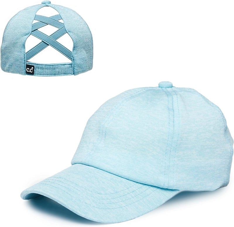 Funky Junque Ponytail Hat for Women - Baseball Cap with Adjustable Fit & High Pony Tail Criss Cross Back for Everyday Wear - Image 1