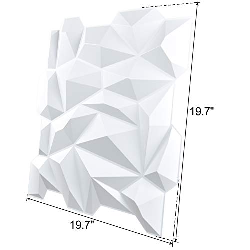 Art3d PVC 3D Diamond Wall Panel Jagged Matching-Matt White, for Residential and Commercial Interior Décor - Image 4