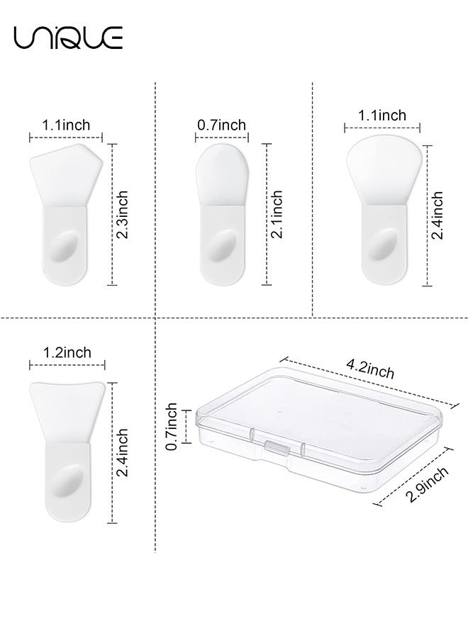 Unique 4PCS Face Mask Applicator Brushes,Mini Cosmetic Spatula Silicone Face Mask Brush Portable Makeup Spatula for Cosmetic Mask, Mud, Clay Mask, Eye Mask - Image 2
