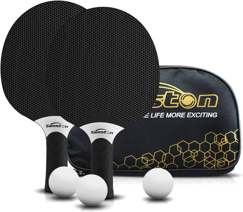 Senston Table Tennis Rackets Set, Professional Table Tennis Racket with 3 Balls, Composite Rubber Ping Pong Paddle Set - Image 1