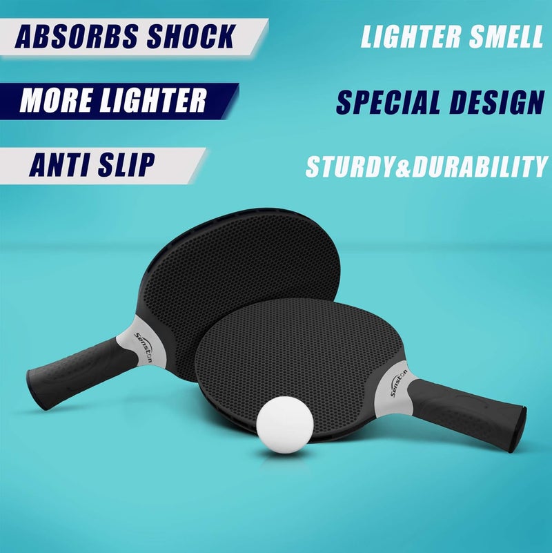 Senston Table Tennis Rackets Set, Professional Table Tennis Racket with 3 Balls, Composite Rubber Ping Pong Paddle Set - Image 3
