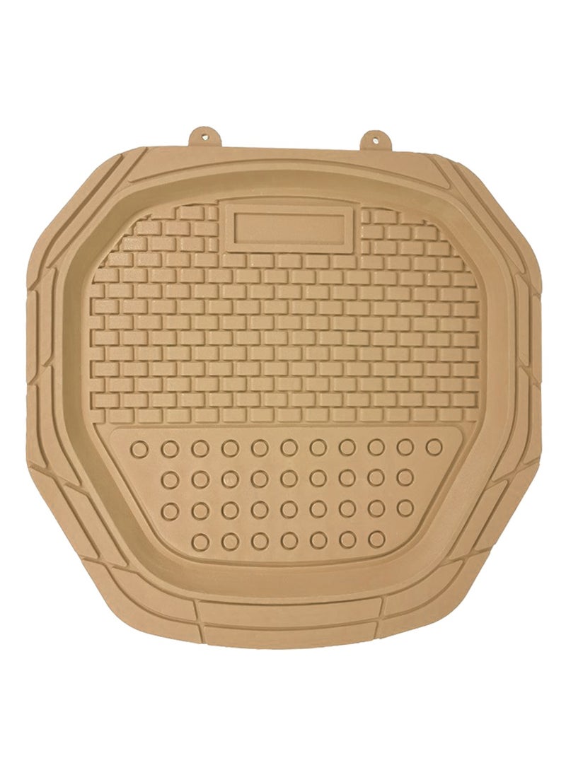 3XR - Universal Car Floor Mat Set, Non-Skip, High-Quality PVC, All-Season, 5 Pcs - Beige - Image 1