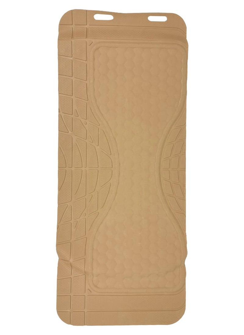 3XR - Universal Car Floor Mat Set, Non-Skip, High-Quality PVC, All-Season, 5 Pcs - Beige - Image 1