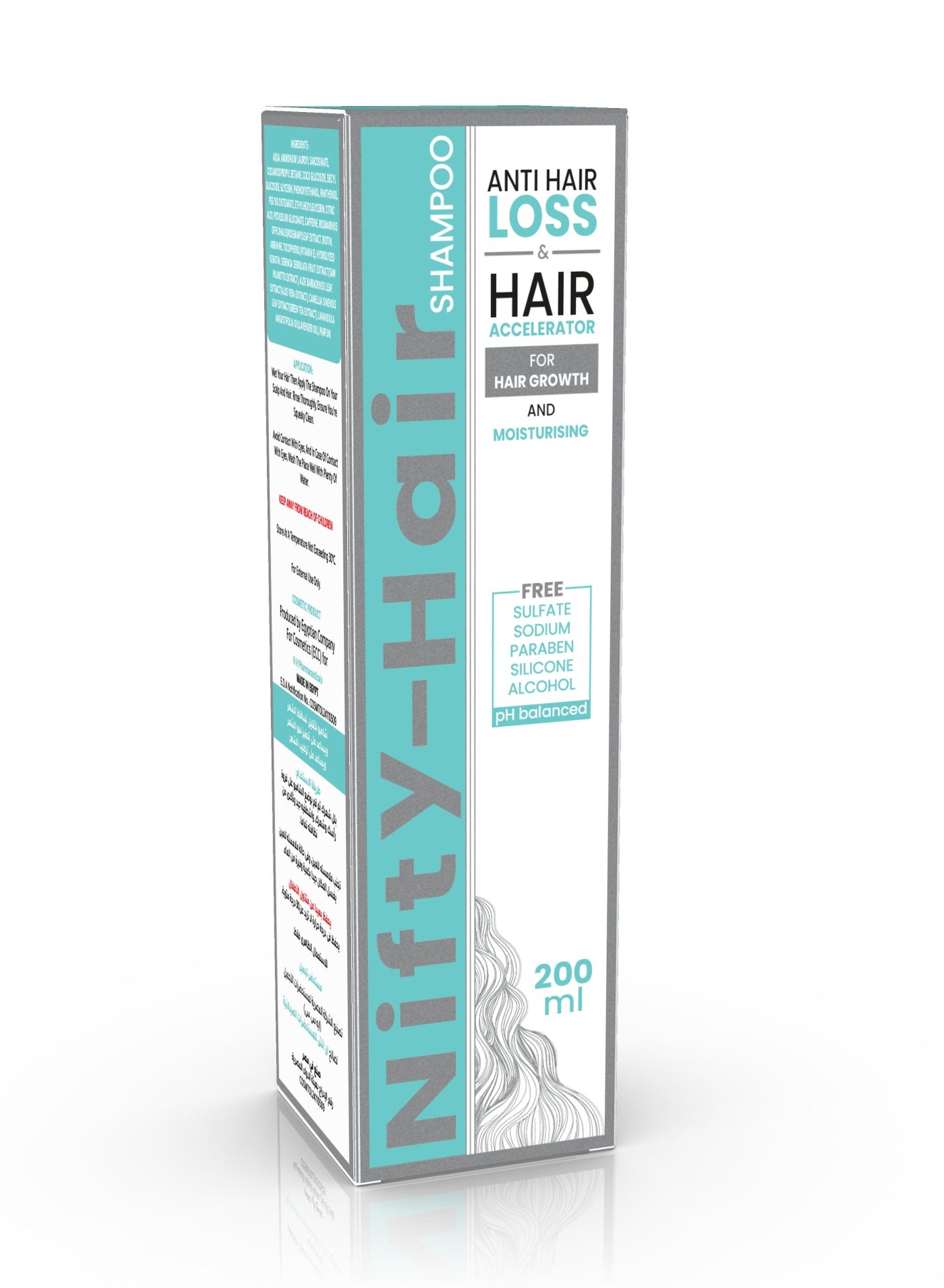 Shampoo Free of (Sulfate, Paraben, Silicone, and Alcohol) with Balanced pH 200 ml